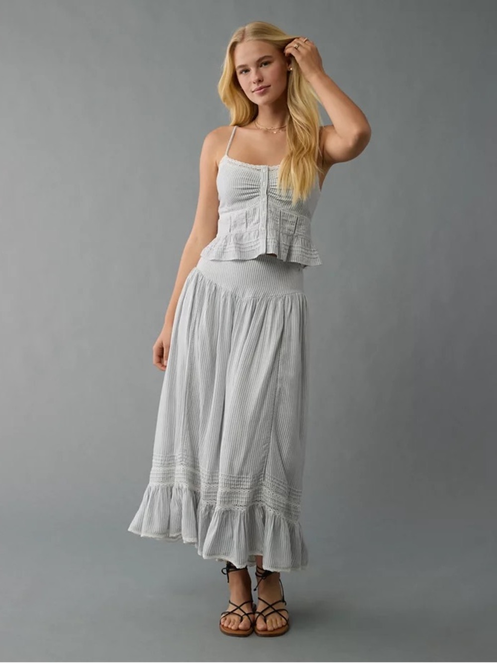 NWT American Eagle V-Shape Drop-Waist Maxi Skirt Sz M